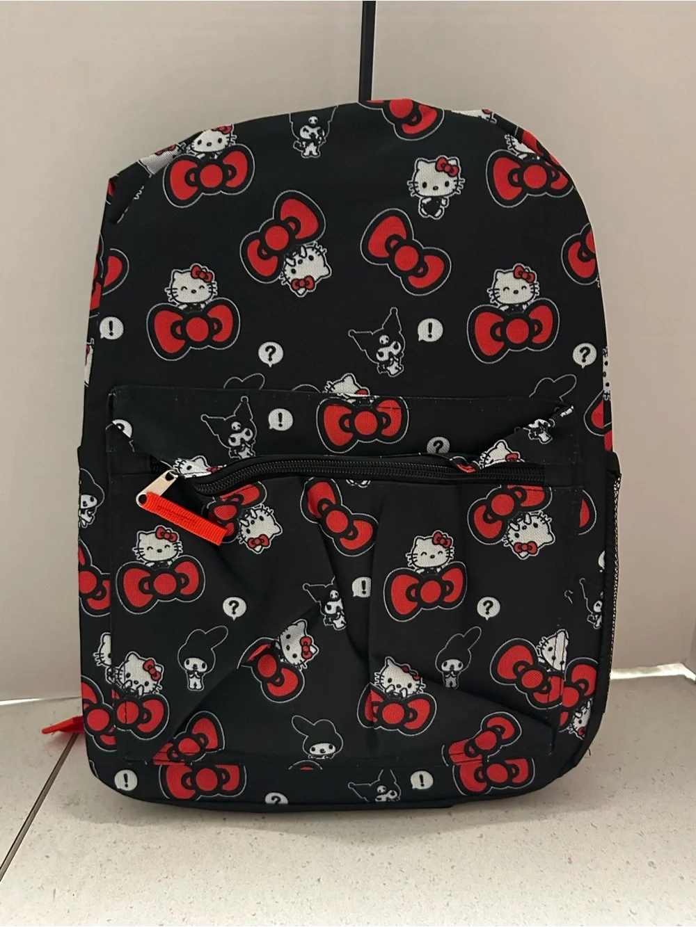 Hello Kitty Black Backpack with Red Bow Accents
